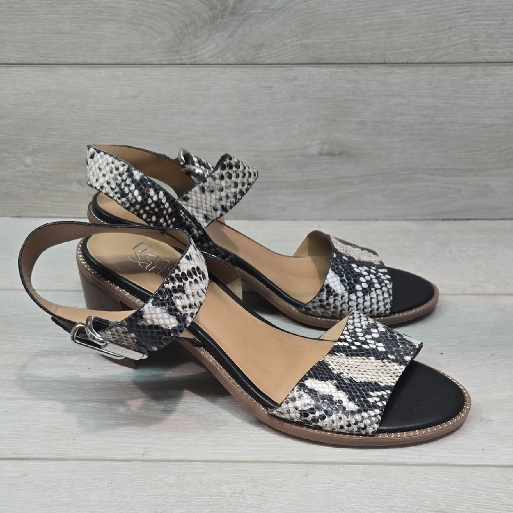 Anthropologie Franco Sarto Snakeskin Pattern Sandals Open Toe Heels Shoes 8M